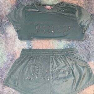 Juicy Couture Aqua Velour Lounge Set